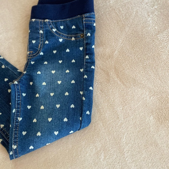 Cat and Jack Hearts Slip-On Denim Toddler Jeggings - Size 3T - Picture 2 of 10